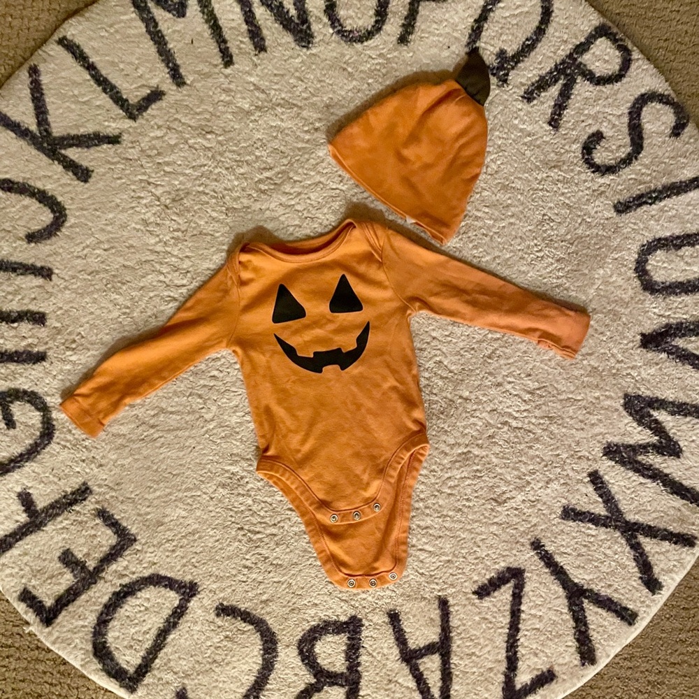 Old Navy 6-9m pumpkin onesie